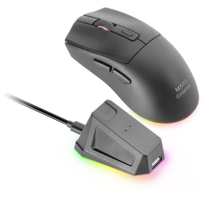 Mars Gaming MM‑T3, Ultralight Kabellose Maus, Bluetooth 5.0 + 2.4 GHz + Kabel, Optischer Sensor PIXA