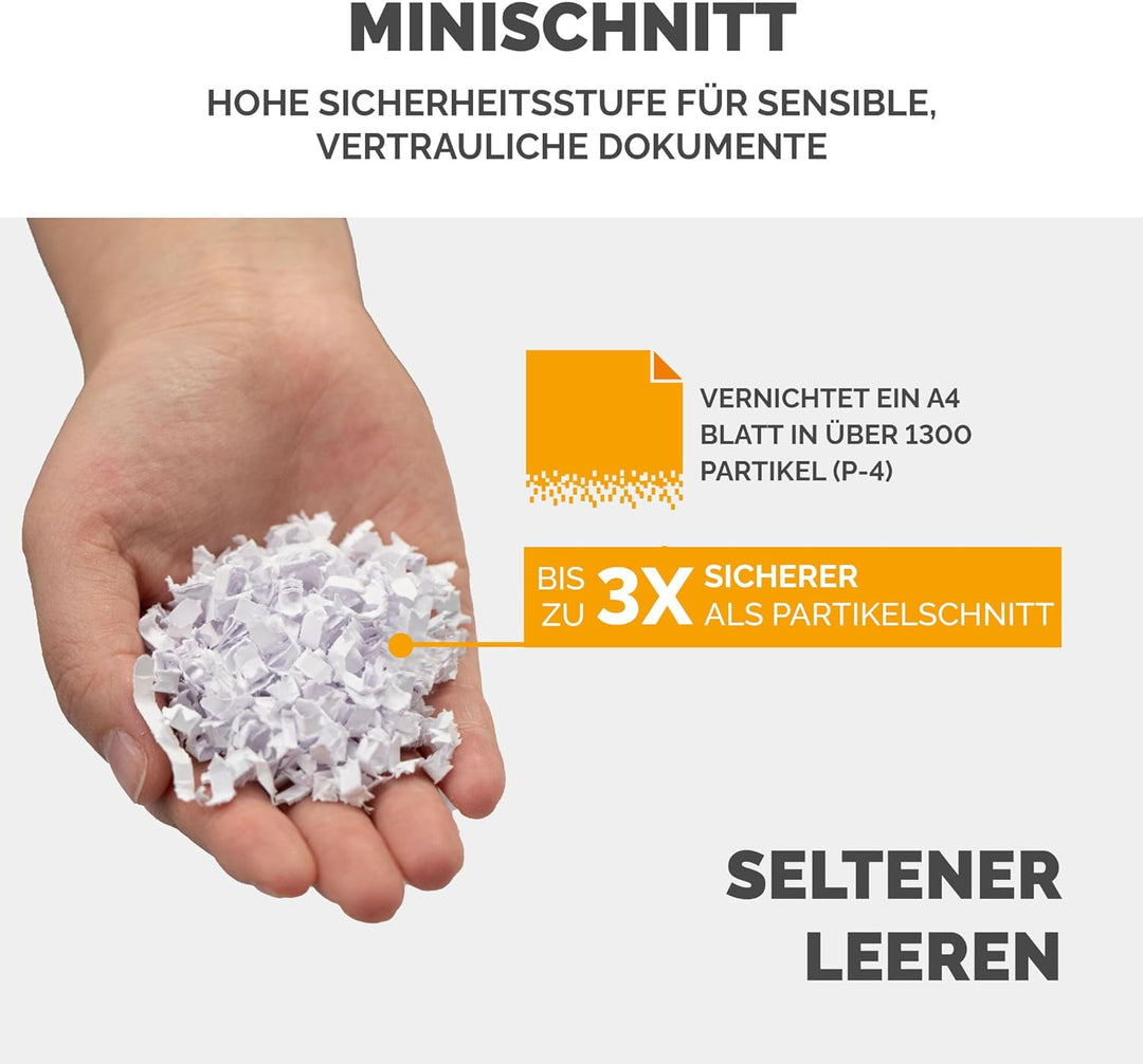 Fellowes Autofeed Aktenvernichter, AutoMax 90M, Minicut (P4), Papierschredder für Büro, Schredder, m