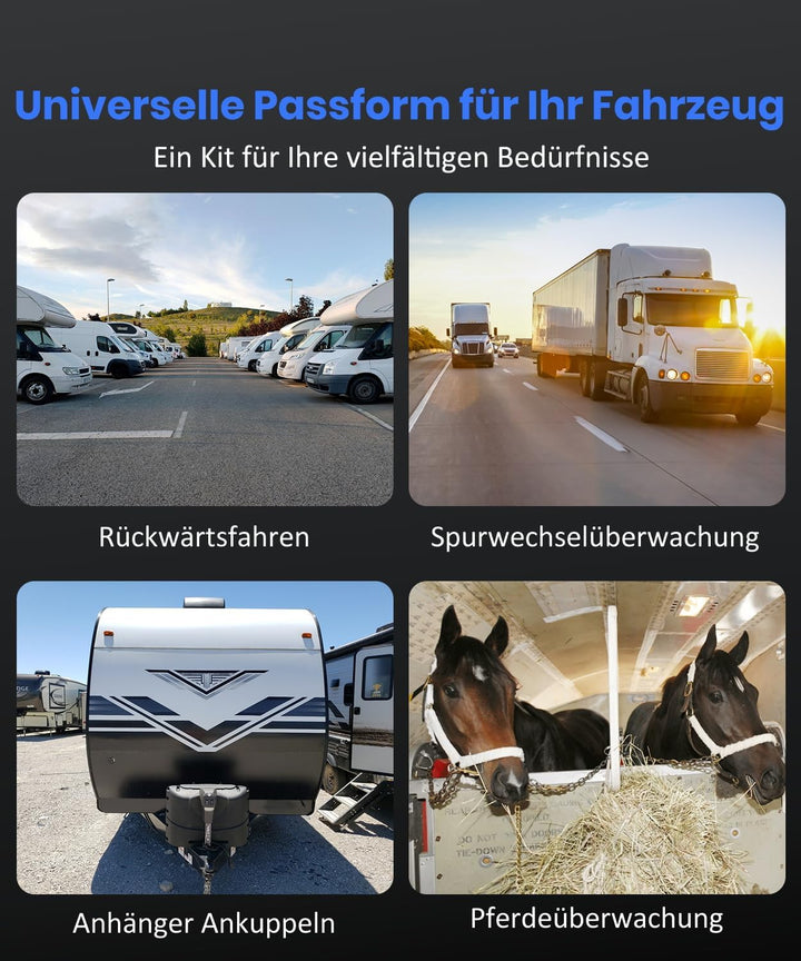 AUTO-VOX Rückfahrkamera Kabellos Solar Magnetische Rückfahrkamera Funk: 1-Minuteneinrichtung, 5" 108