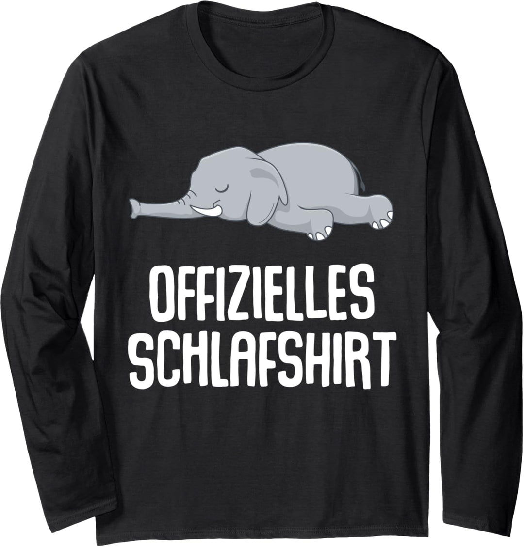 Offizielles Schlafshirt Pyjama Nachthemd Elefant Geschenk Langarmshirt