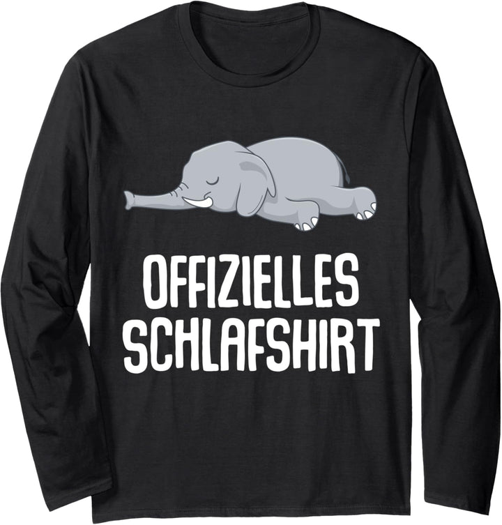 Offizielles Schlafshirt Pyjama Nachthemd Elefant Geschenk Langarmshirt