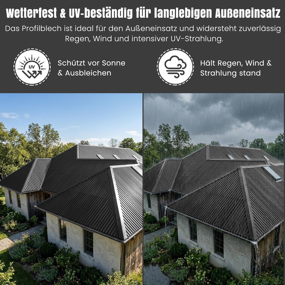 LP Projekt Wellplatten | Robuste &amp; wetterfest Wellplatten Dach Kunststoff für Garten &amp; Terrasse | St