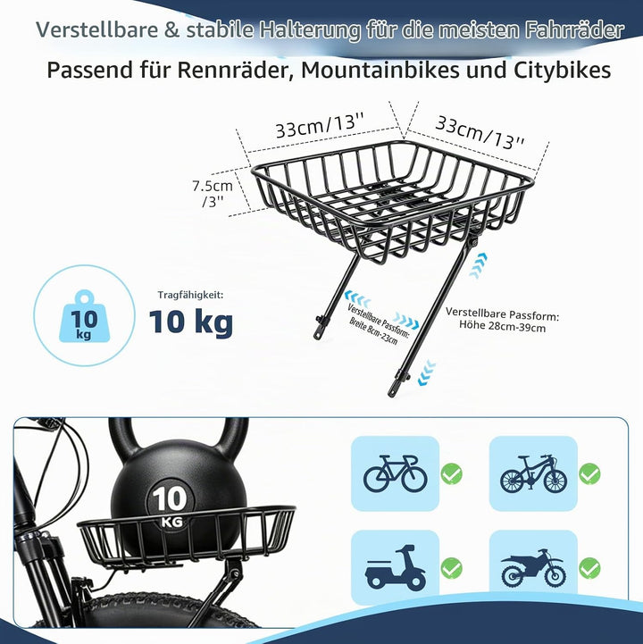 Hundefahrradkorb Vorne &amp; Atmungsaktiver Hunderucksack bis 5,5 kg, Faltbarer Hunde Rucksack, Hundekor