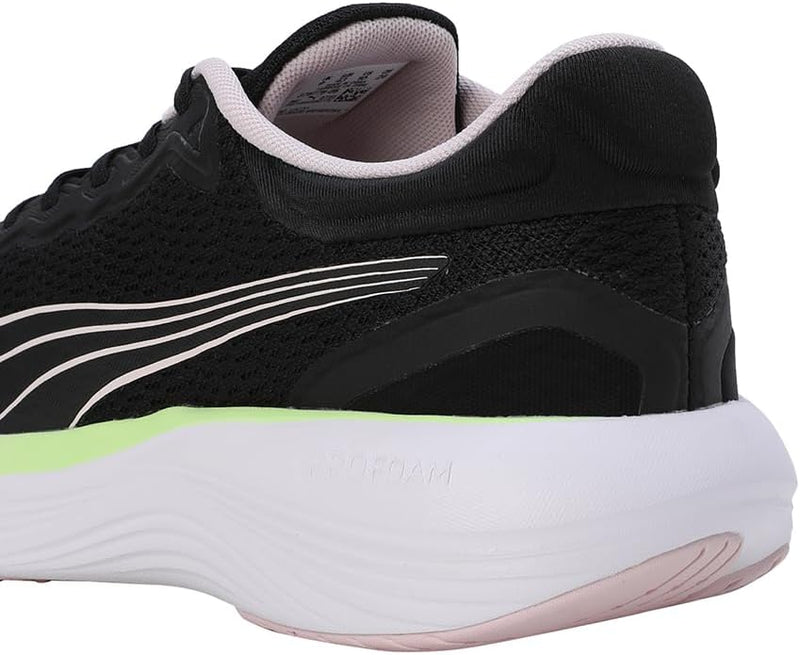 PUMA Unisex Scend Pro Strassen-Laufschuh 38 EU Puma Black Frosty Pink Speed Green Puma White, 38 EU