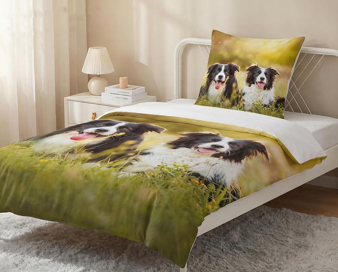 Bettbezug, 140 x 200 cm, 3D-Tiermotiv, Mikrofaser, Bettwäsche, für Kinder, 2-teilig, Standardgrösse