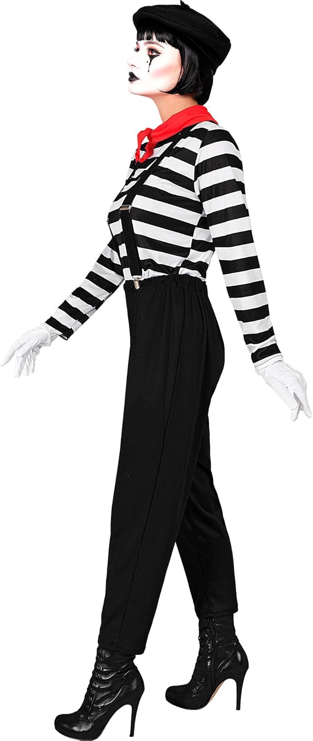 W WIDMANN MILANO Party Fashion - Kostüm Pantomime für Damen, Komplett-Outfit für Verkleidung an Karn
