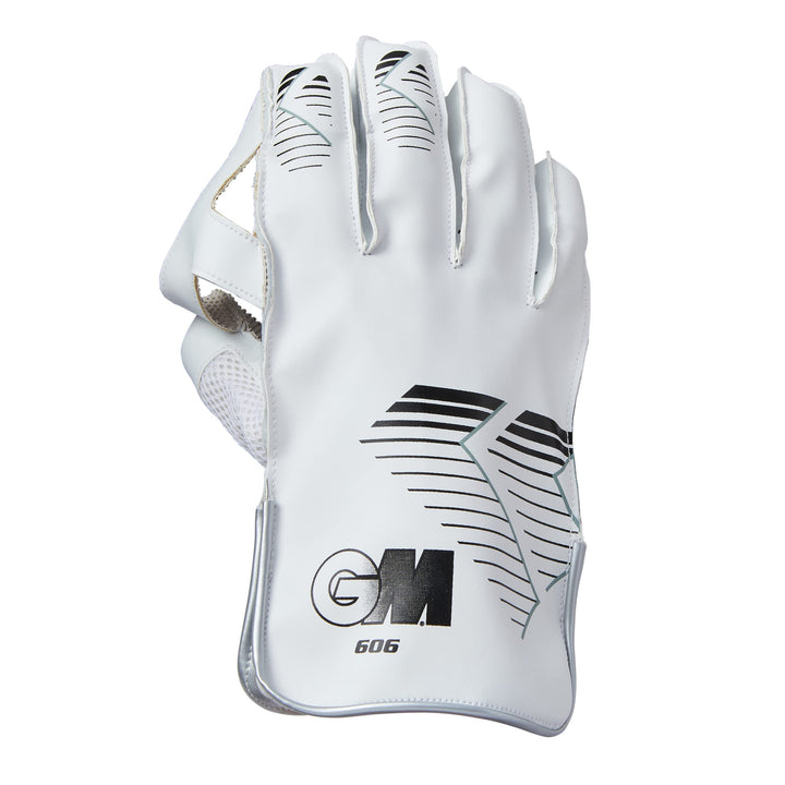 Gunn & Moore GM Cricket Wicket-Keeper Schutzhandschuhe | 606 | Weiss/Schwarz | Erwachsene | 1 Paar |