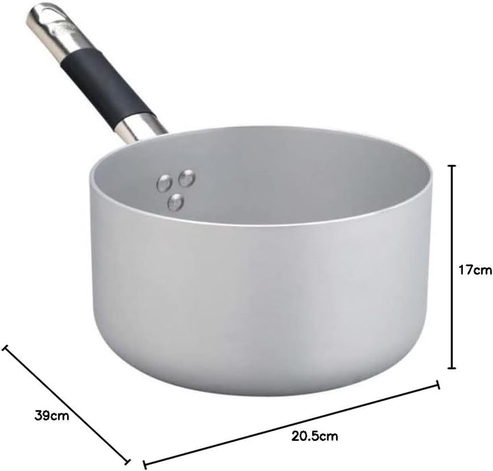Pentole Agnelli Linie Aluminium Induktion Topf, Induktionsboden mit 1 Griff Cool hoch 20 cm Silber/s
