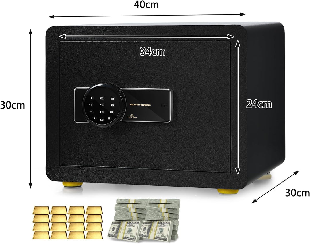 LIFEZEAL 33 L Safe Tresor, Möbeltresor mit elektronischem Zahlenschloss & Schlüssel, Digital Wandtre