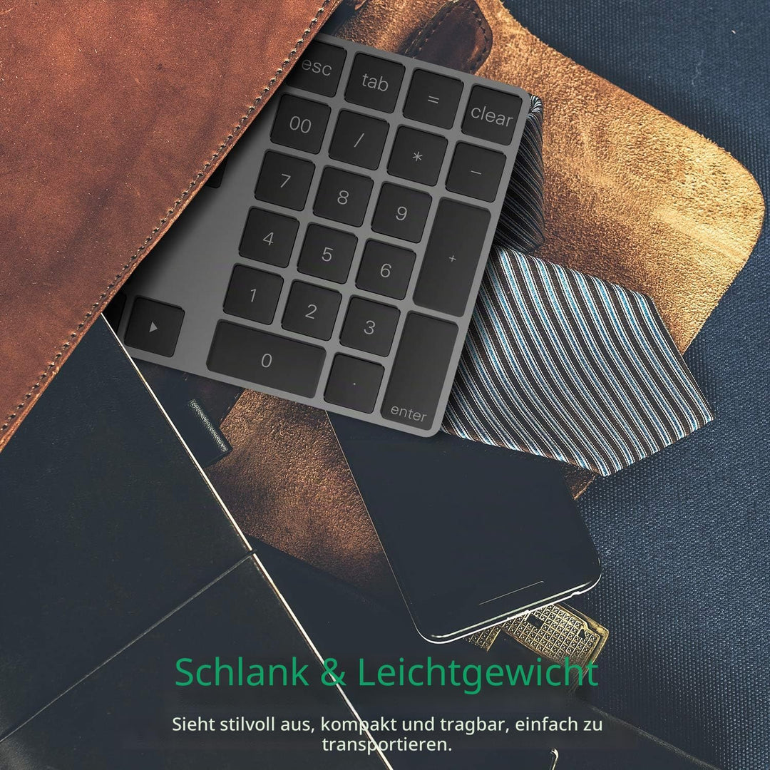Bluetooth Ziffernblock 34-Tasten kabellos Bluetooth Numpad wiederaufladbar Tastatur Numerische Tasta