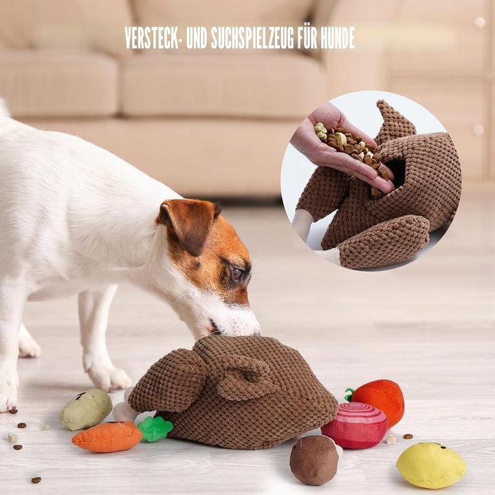 Nocciola Quietschendes Hundespielzeug, Interaktives Hundespielzeug für Langeweile, Haustier-Kauspiel