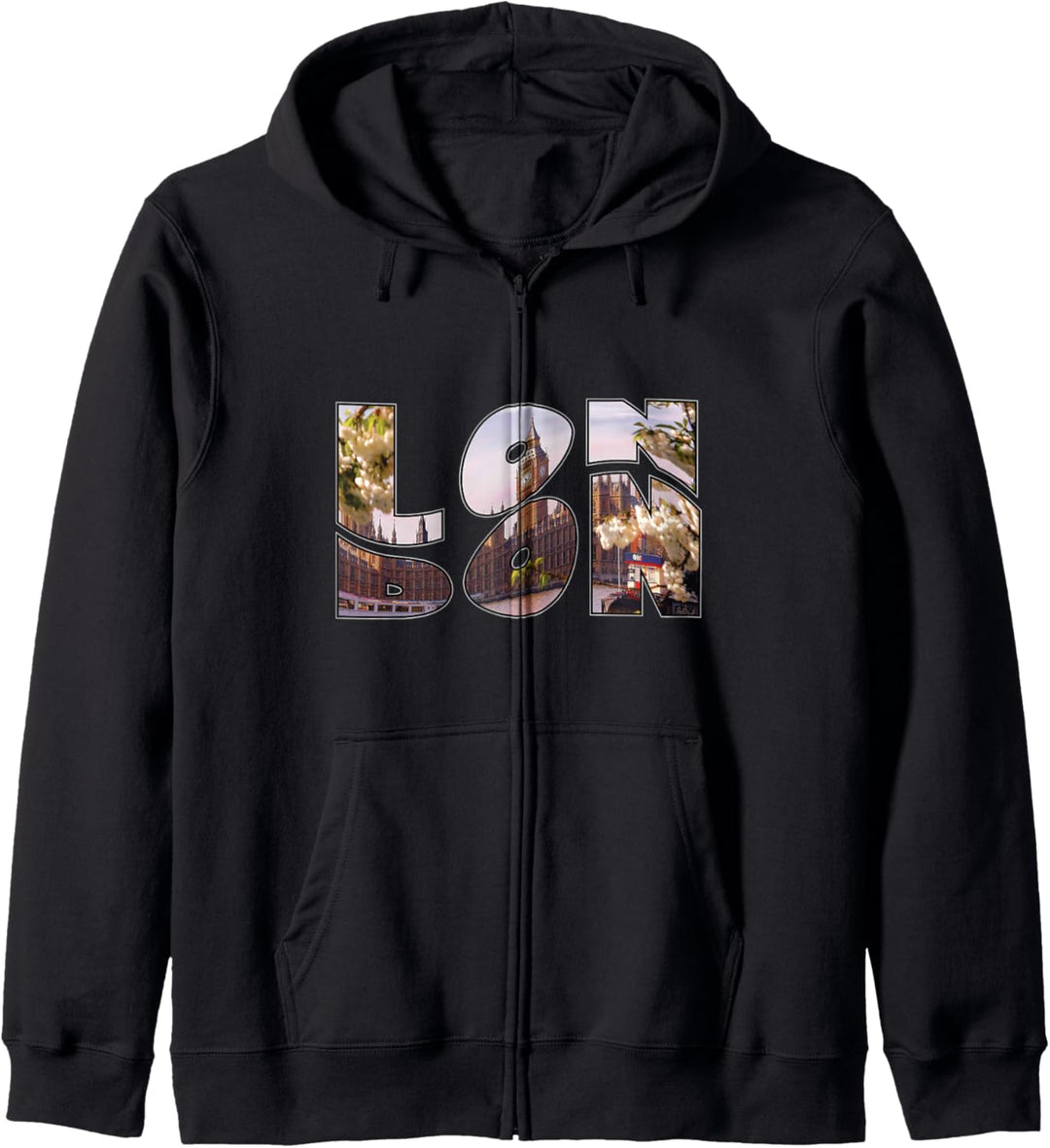 London Graphic Letters Fun England Tourist Visitor Kapuzenjacke