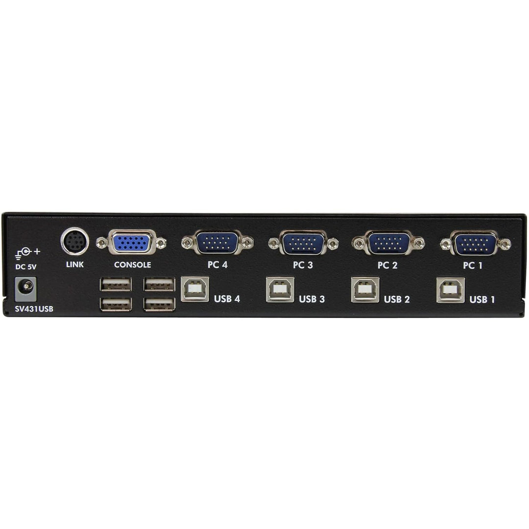 StarTech.com 4 Port VGA USB KVM Switch mit Hub - VGA KVM Umschalter für 4 PC's - Desktop KVM Switch