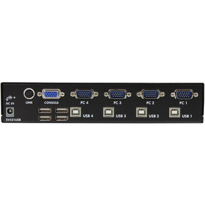 StarTech.com 4 Port VGA USB KVM Switch mit Hub - VGA KVM Umschalter für 4 PC's - Desktop KVM Switch