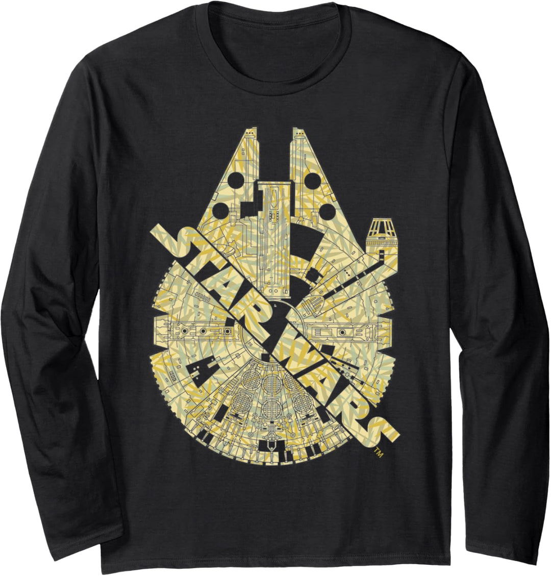 Star Wars Millennium Falcon Sash Top View Poster Langarmshirt