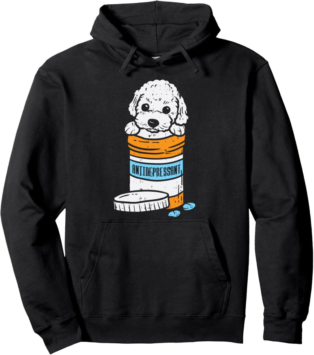 Antidepressant Poodle Cute Animal Pet Dog Lover Owner Gift Pullover Hoodie