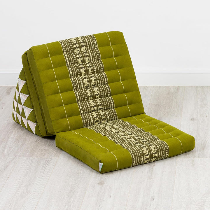 livasia Thaikissen 3 Auflagen extrahoch - 185x55x8cm - Dreieckskissen mit Klappmatratze, Kapok, Jumb