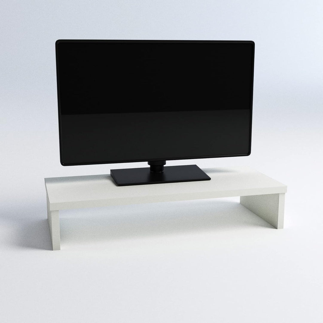 Henor Monitorständer TV-Bildschirmerhöhung in FSC® Holz 62 x 26.5 x 12 cm. Unterstützt 50 kg Weiss 6