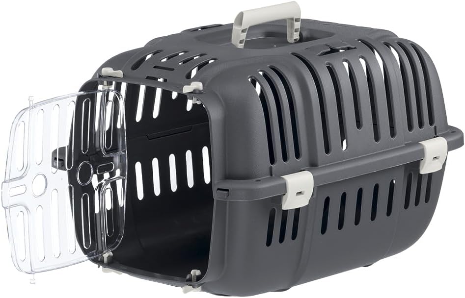 Ferplast Transportbox katze, Hundetransportbox Kleine Hunde und Katzen bis 5 kg, transparente Tür, L