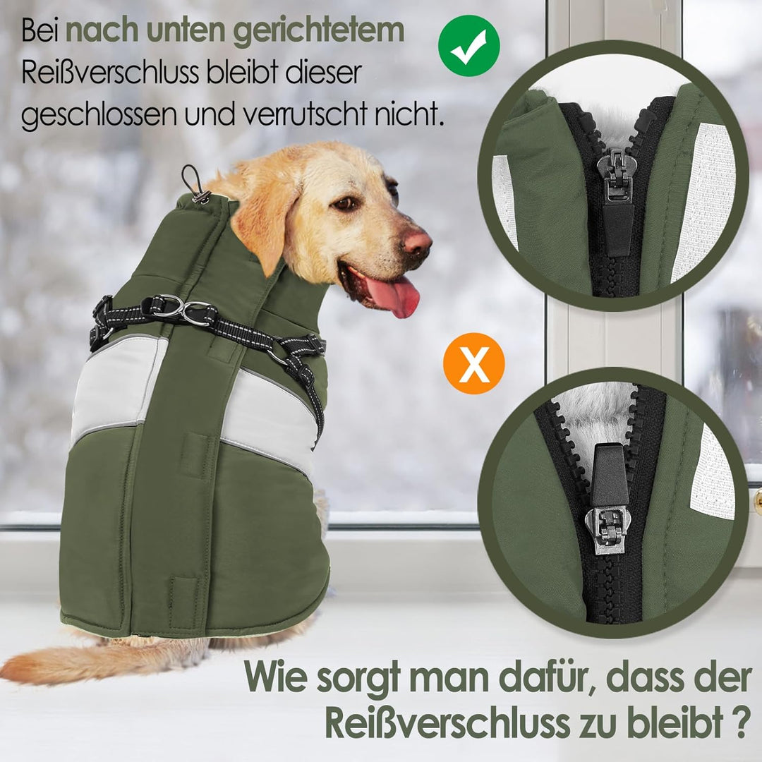 AOFITEE Hundemantel für Kleine Hunde, Wasserdicht Warme Hundejacke mit Geschirr, Winddicht Hunde Win