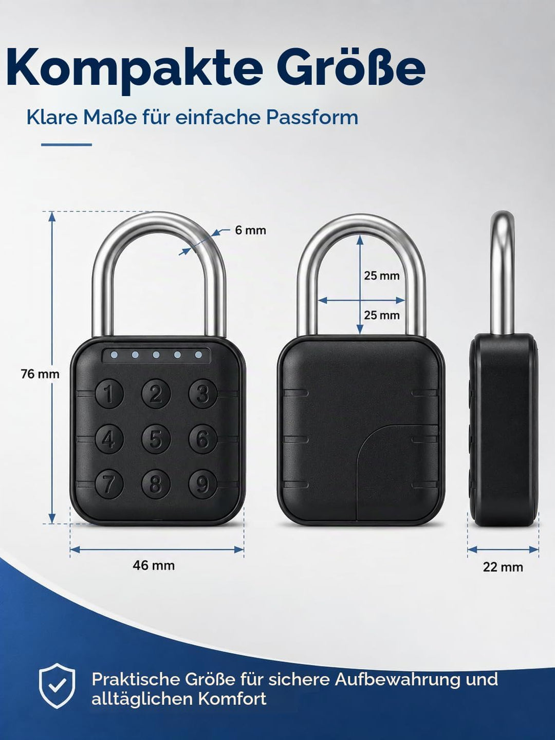 Uadme Vorhängeschloss Zahlenschloss, 6 Stellig Passwortsperre, IP67 Wasserdicht Schloss mit Zahlenco