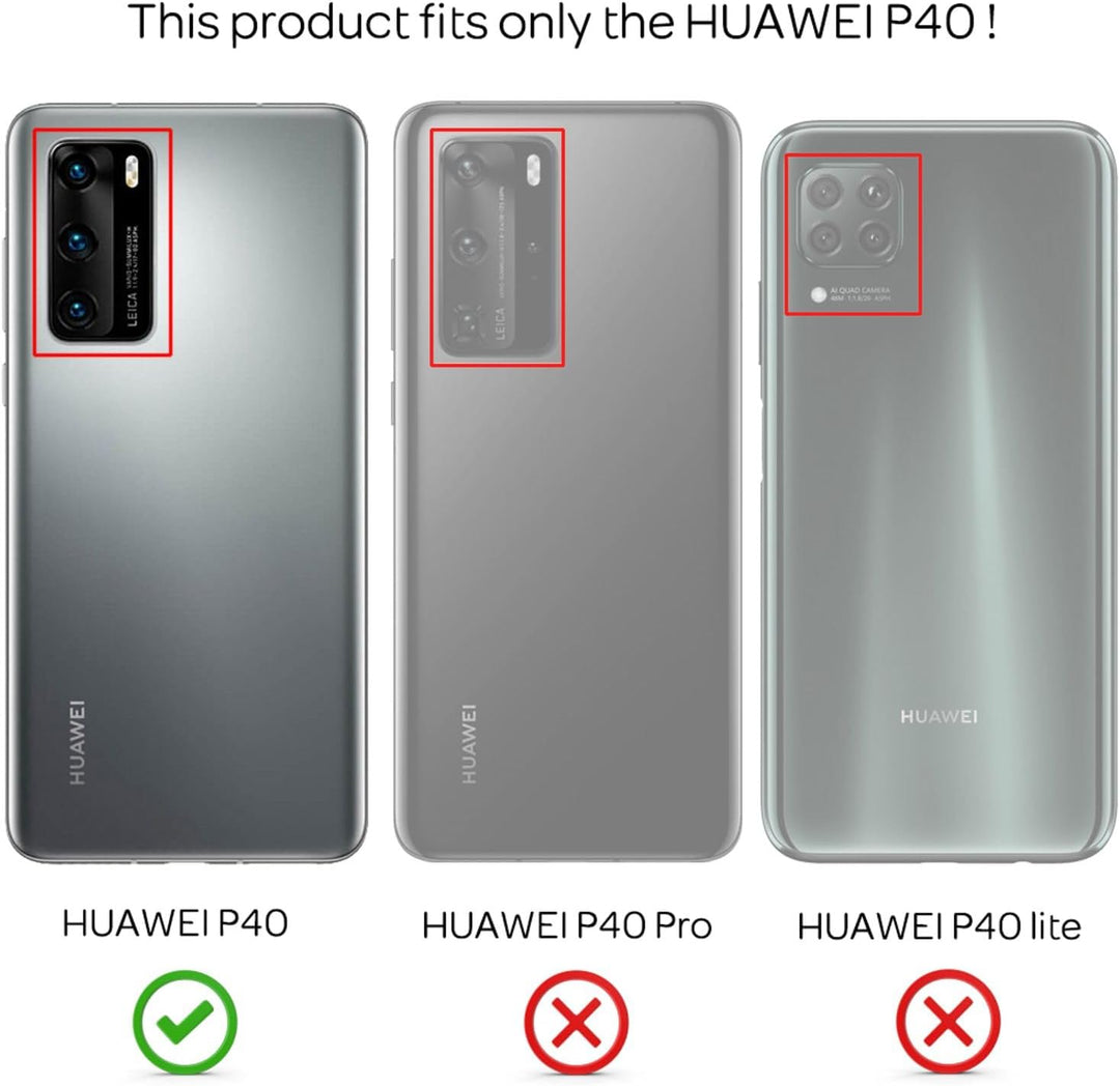 NALIA Echt-Holz Flipcase kompatibel mit Huawei P40 Hülle, Premium Wood Etui Handyhülle mit Klappe, H