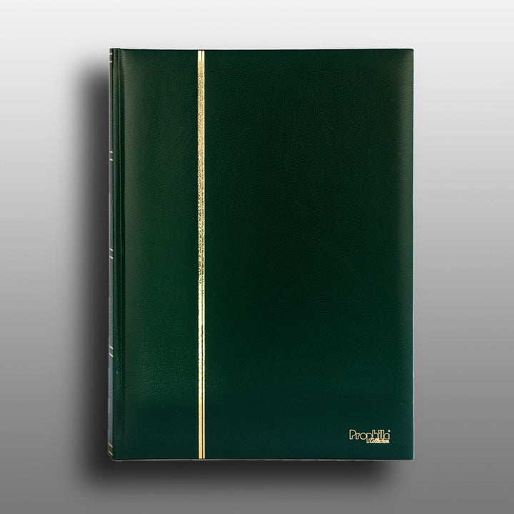 Prophila 60 weisse Geteilte Seiten Briefmarkenalbum wattiert mit Kassette grün