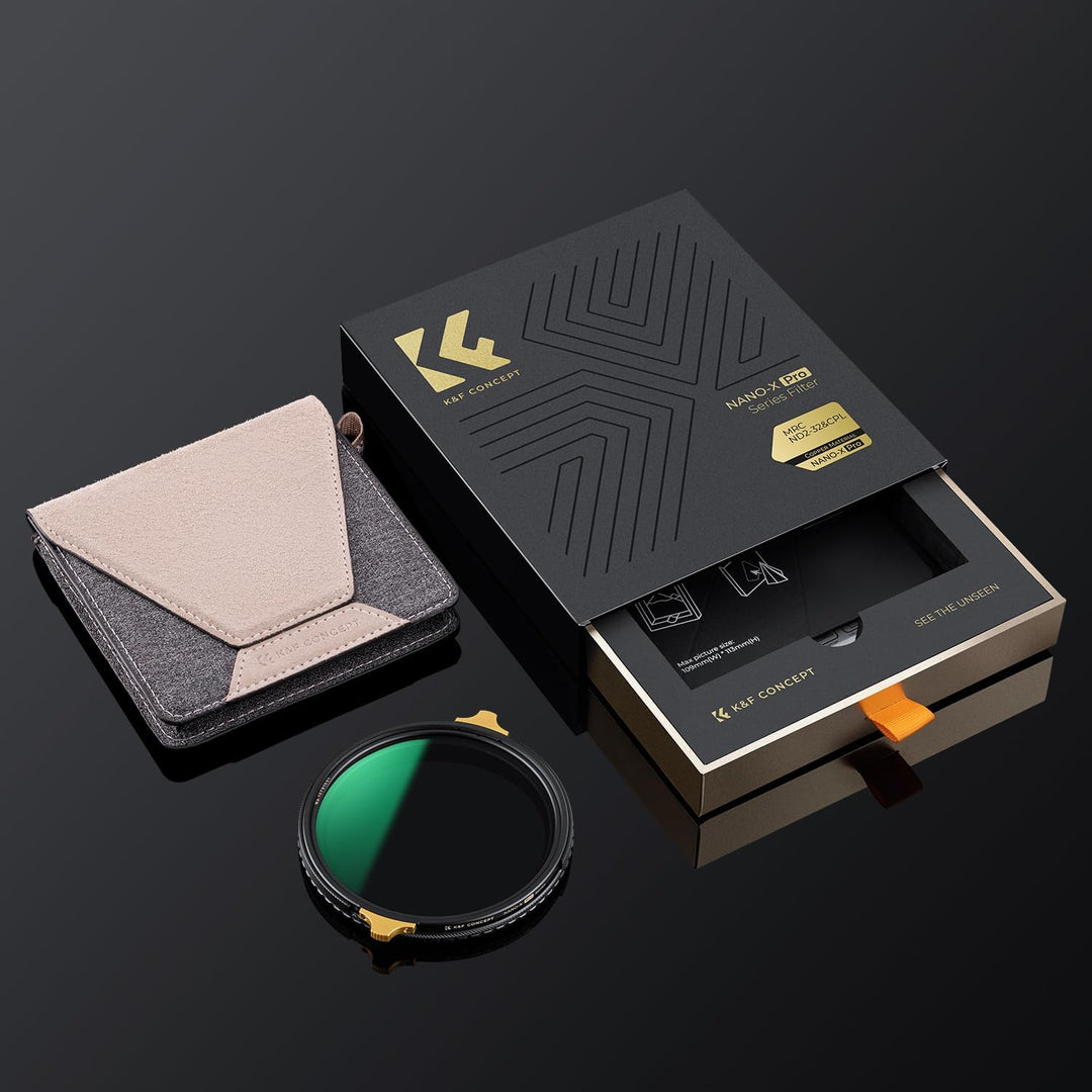 K&F CONCEPT ND2-32&Polfilter (CPL) 82mm 2-in-1 Multifunktionsfilter (Nano-Xcel Pro Serie), 82mm
