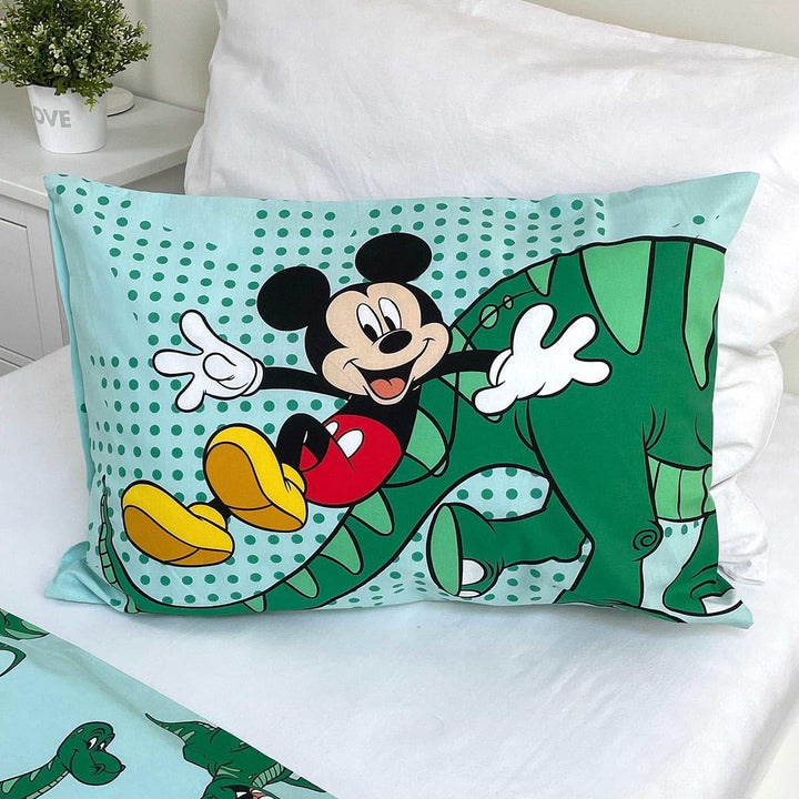 Kinderbettwäsche Dinosaurier - Disney Dinosaurier Kleinkind Bettwäsche mit Mickey Maus - Dinosaurier