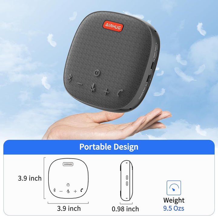 AIRHUG Bluetooth Lautsprecher Mikrofon - USB Konferenzlautsprecher - Tragbar für Home Office