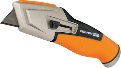 Fiskars Universalmesser mit einziehbarer Klinge, Länge 17,7 cm, Rostfreier Stahl/Kunststoff, Schwarz