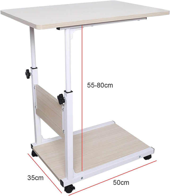 SanBouSi 2 Ebenen Pflegetisch Beistelltisch Couchtisch Sofatisch mit Rollen Mobiler Kaffeetisch Höhe