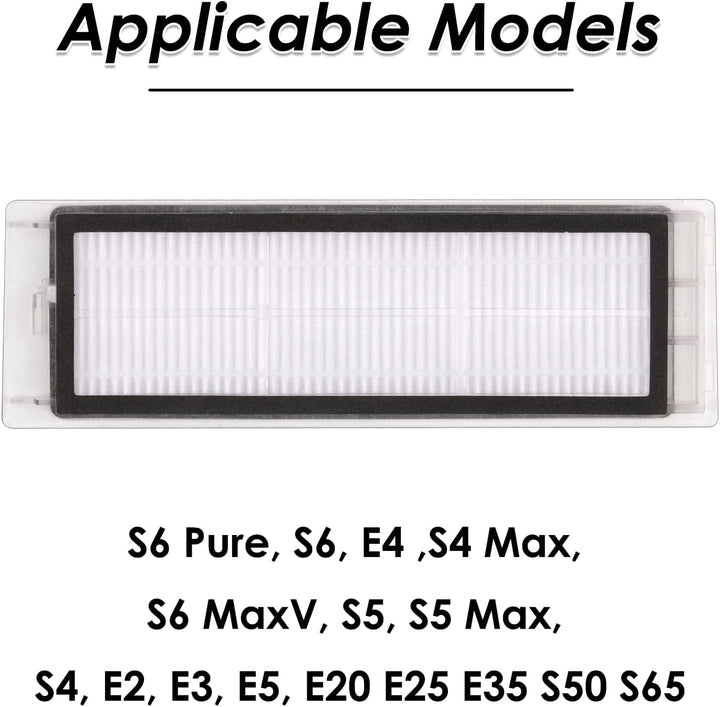 (12 Stück) HEPA-Filter kompatibel mit Roborock S6 Pure S6 E4 S4 Max S6 MaxV S5 S5 Max S4 E2 E3 E5 E2