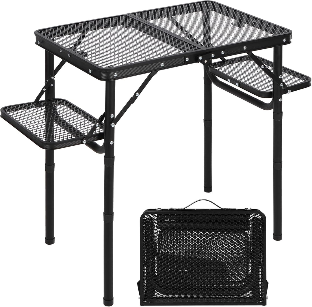 REDCAMP Tragbarer Campingtisch Klapptisch mit 4 Verstellbare, 90x41cm Klappbarer Multifunktionstisch