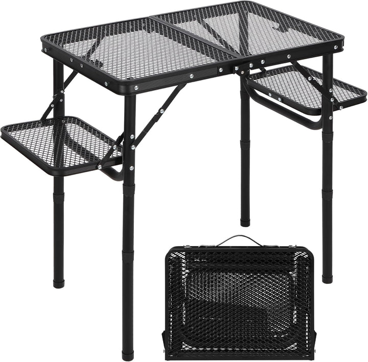 REDCAMP Tragbarer Campingtisch Klapptisch mit 4 Verstellbare, 90x41cm Klappbarer Multifunktionstisch