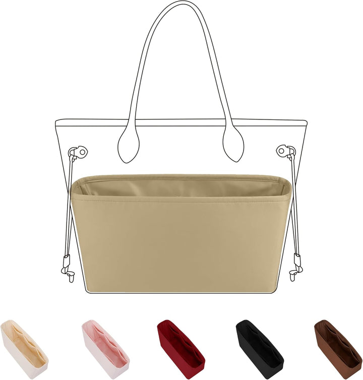 DGAZ Taschen Organizer Einsatz, Seide Innentasche für Neverfull PM/MM/GM, Leicht Taschenorganizer Sh