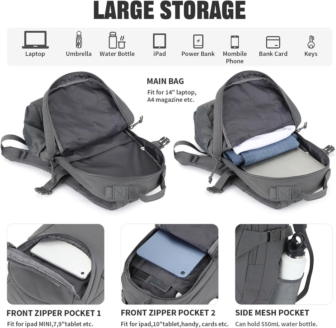 VINBAGGE Rucksack Taktischer Motorrad Wanderrucksack Outdoor Wasserdicht Trekkingrucksack 25L Campus