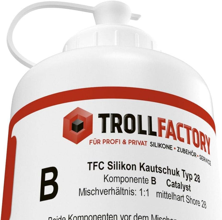 TFC Troll Factory Silikon Kautschuk Typ 28 Abformsilikon mittelhart 1:1 RTV NV Dubliersilikon 1kg 1