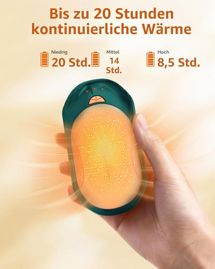 BOSONER Handwärmer Elektrisch Taschenwärmer Wiederaufladbar: 2er-Set 6000mAh Elektrischer Handwärmer
