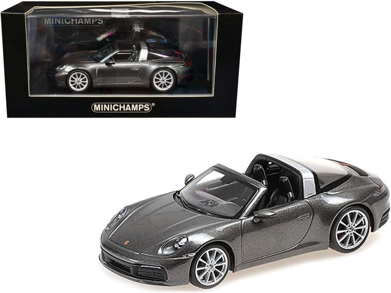 Minichamps 410069561 1:43 Porsche 911 (992) Targa-2020-Grey Metallic Sammlerstück Miniaturauto, grau