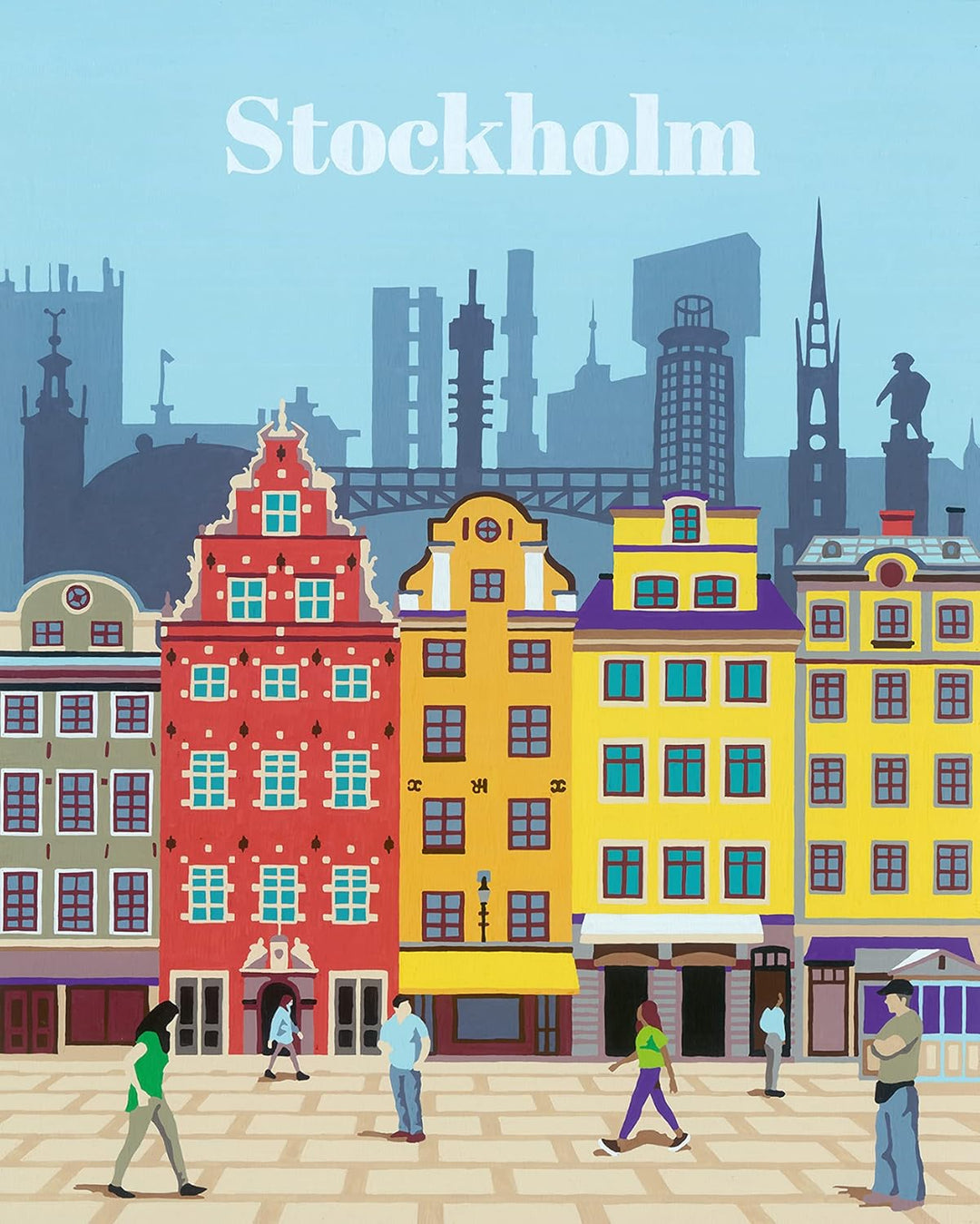 Ravensburger CreArt 23520 - Farbenfrohes Stockholm - Malen nach Zahlen Erwachsene, DIY Malset mit Pi