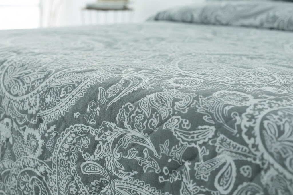 VIALMAN Leichtes Bouti-Tagesdecke, 90 x 190 cm, Grau 90 x 190 cm Grau, 90 x 190 cm Grau
