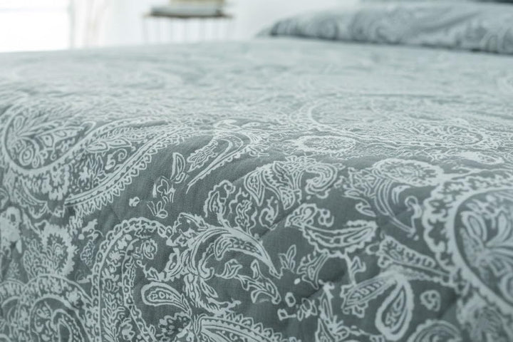 VIALMAN Leichtes Bouti-Tagesdecke, 90 x 190 cm, Grau 90 x 190 cm Grau, 90 x 190 cm Grau