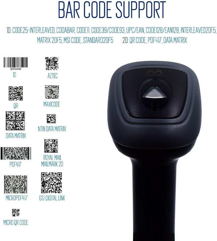 Ewent EW3440 - Universal Laser 1D und 2D Optischer Barcode Scanner Barcode Leser mit Smart Dock mit