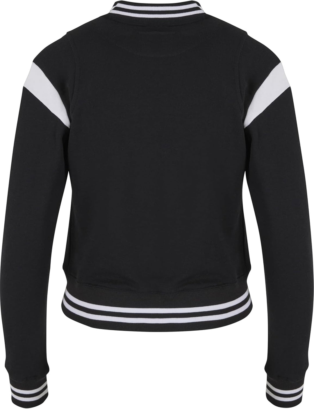 Urban Classics Damen Ladies Inset College Sweat Jacket XS Blk/Wht, XS Blk/Wht