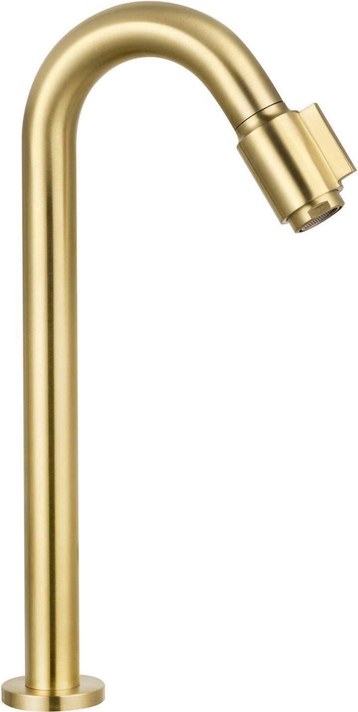 Essential 2.0 Kaltwasserhahn Gäste WC - 30 cm Hoher Waschtischarmatur - Messing - Mit Rosetten - Gol