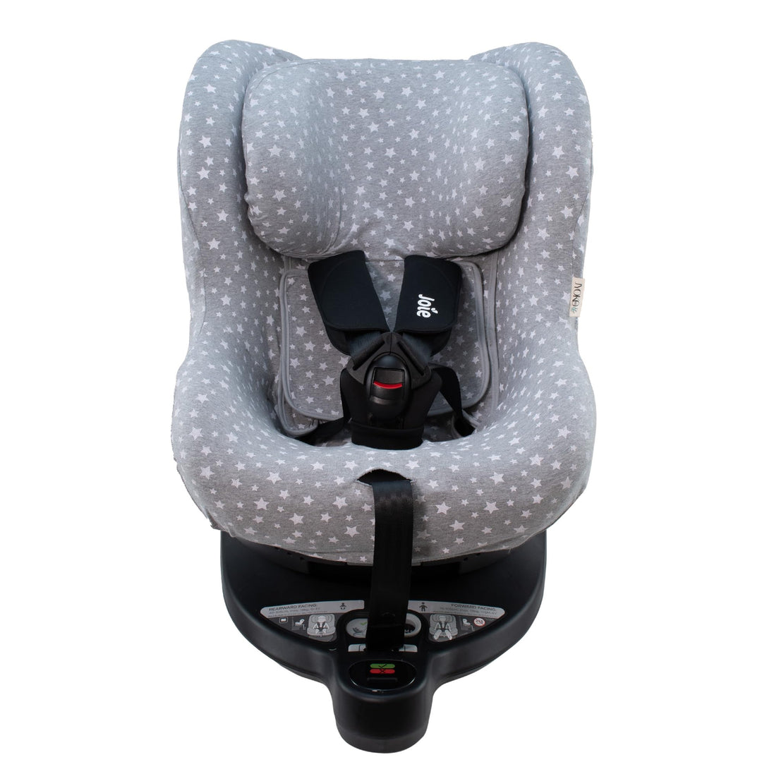 JYOKO Kids Bezug aus Baumwolle, kompatibel mit Joie I-Spin 360 und Joie I-Safe (White Star) White St