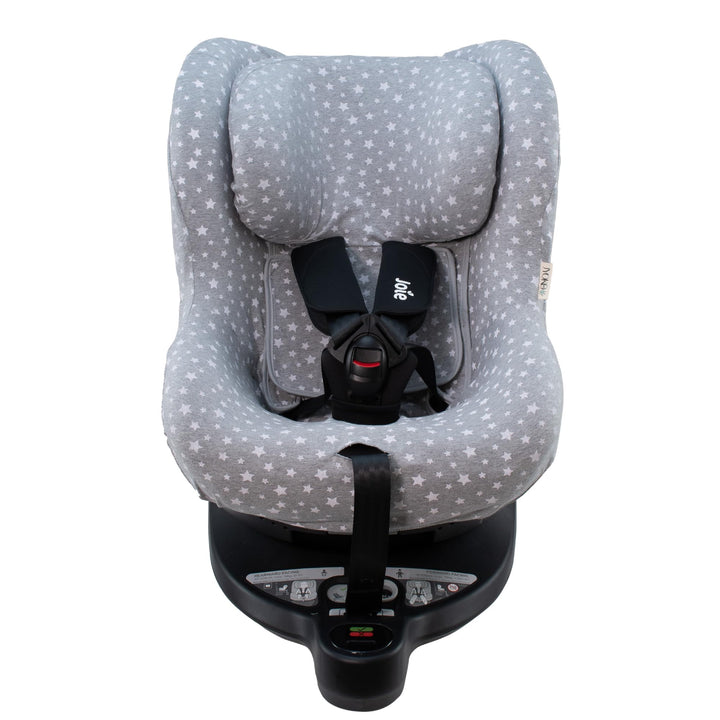 JYOKO Kids Bezug aus Baumwolle, kompatibel mit Joie I-Spin 360 und Joie I-Safe (White Star) White St