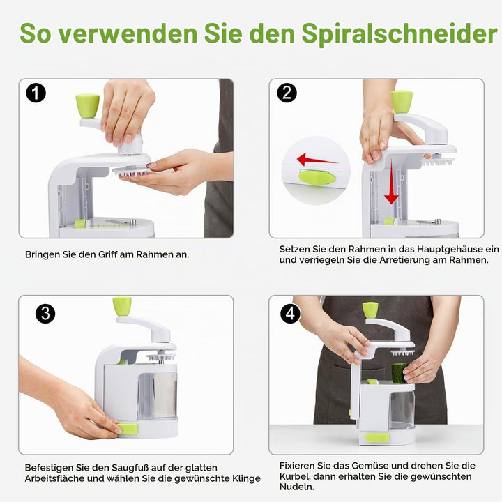 Multifunktion Spiralschneider Gemüse, 4in1 zucchini nudeln spiralschneider | spiralschneider kartoff