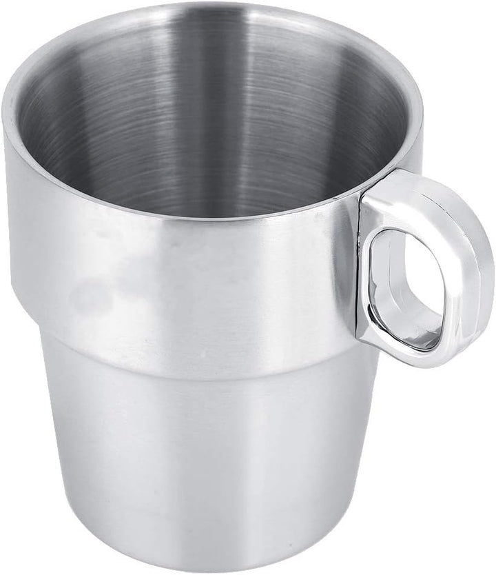 Wasserbecher Set, Edelstahl Kleine Kaffee Tee Bierbecher mit Cup Rack Stapelbare Kaffeetassen Kit fü